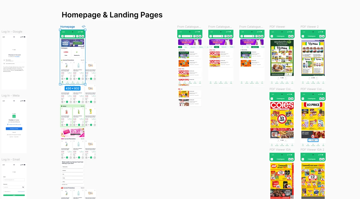closer look at the mobile wireframes.