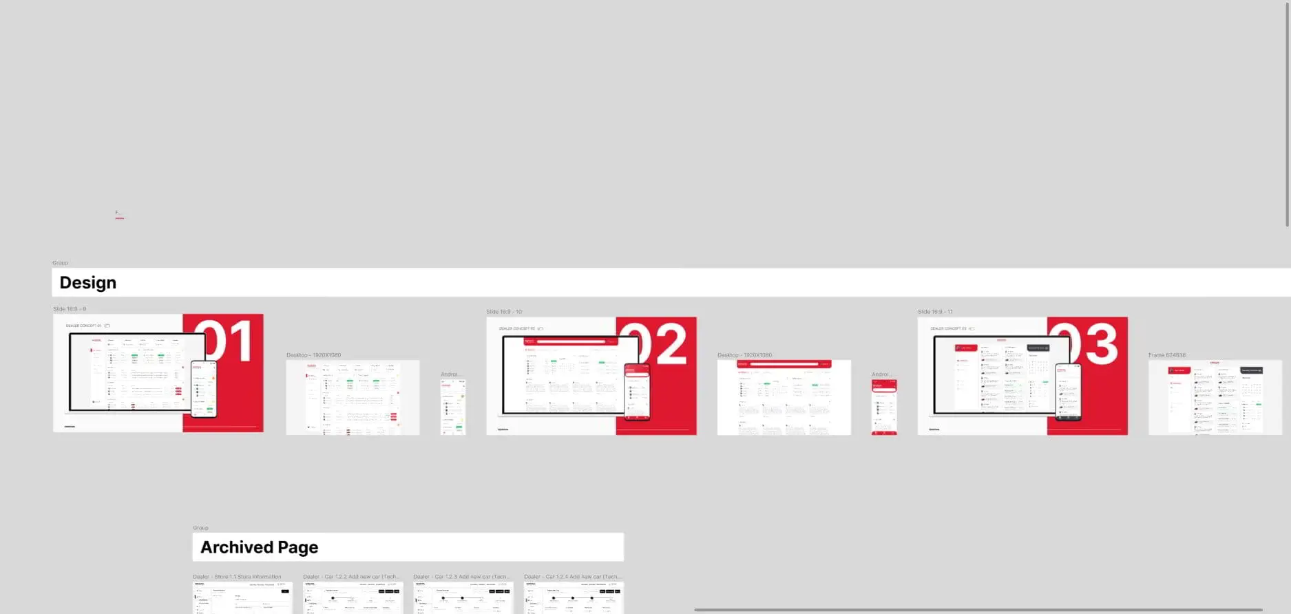 intial design proposal for the dealer side.